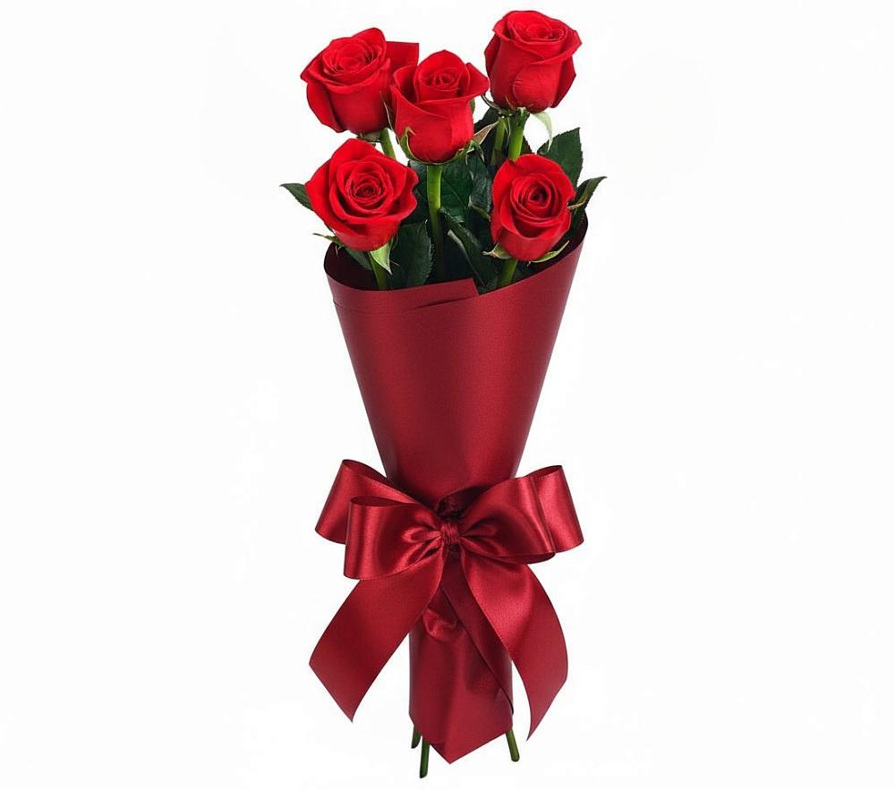 Букет 5 Красных роз Эдлесс Лав в Нахабино