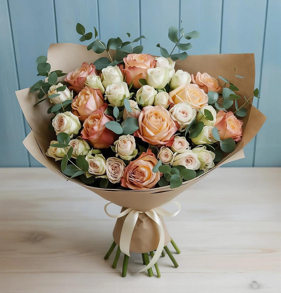 Букет цветов из: Альстромерии и Розы в Нахабино