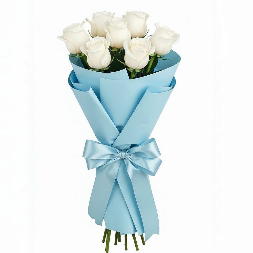 Букет 7 белых роз Проуд в Нахабино