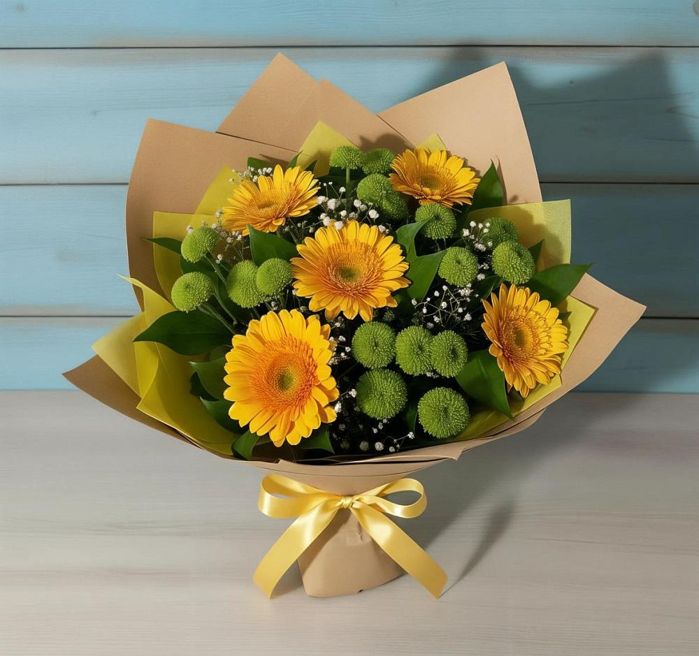 Букет цветов из: Герберы и Хризантемы в Нахабино