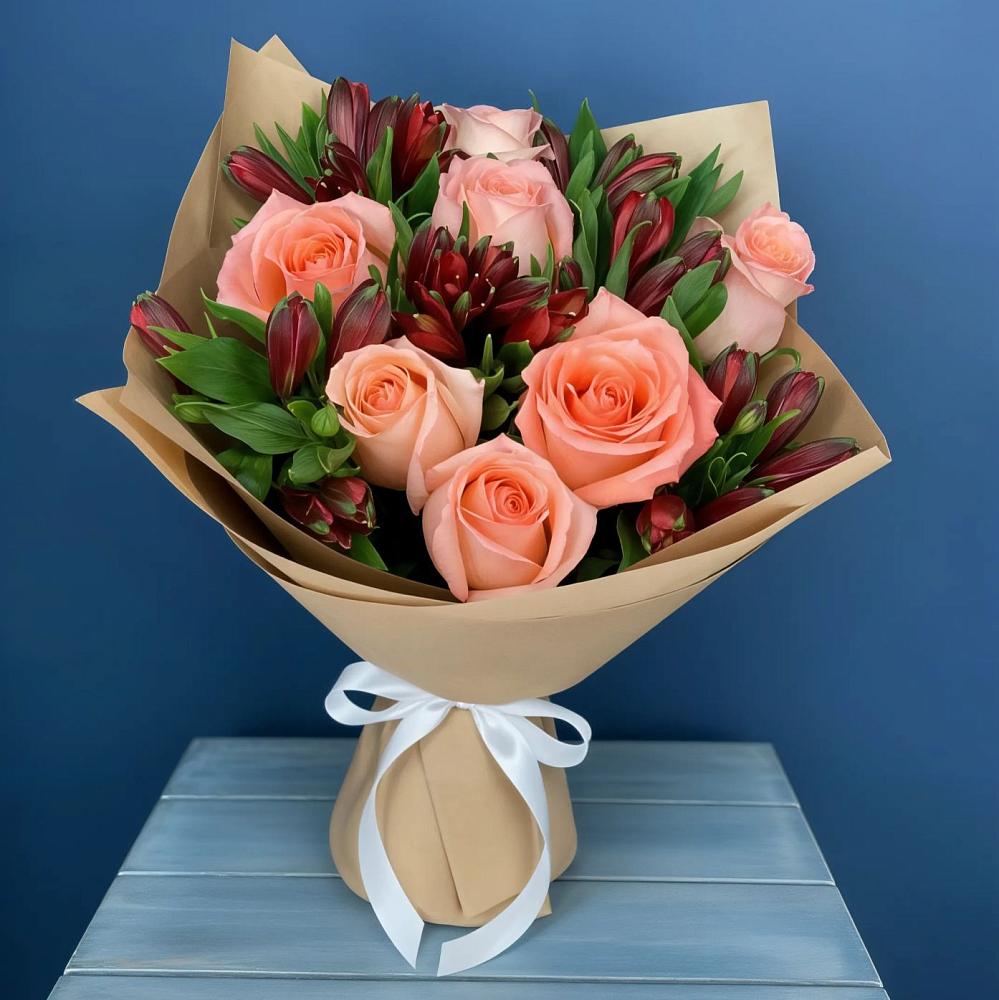 Букет цветов из: Розы и Альстромерии в Нахабино