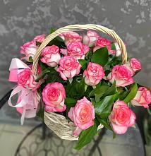 Цветочная композиция из Розы в корзине #REPLACE_PRED# Нахабино