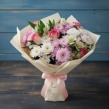 Букет цветов из:  Хризантемы, Альстромерии и Розы #REPLACE_PRED# Нахабино