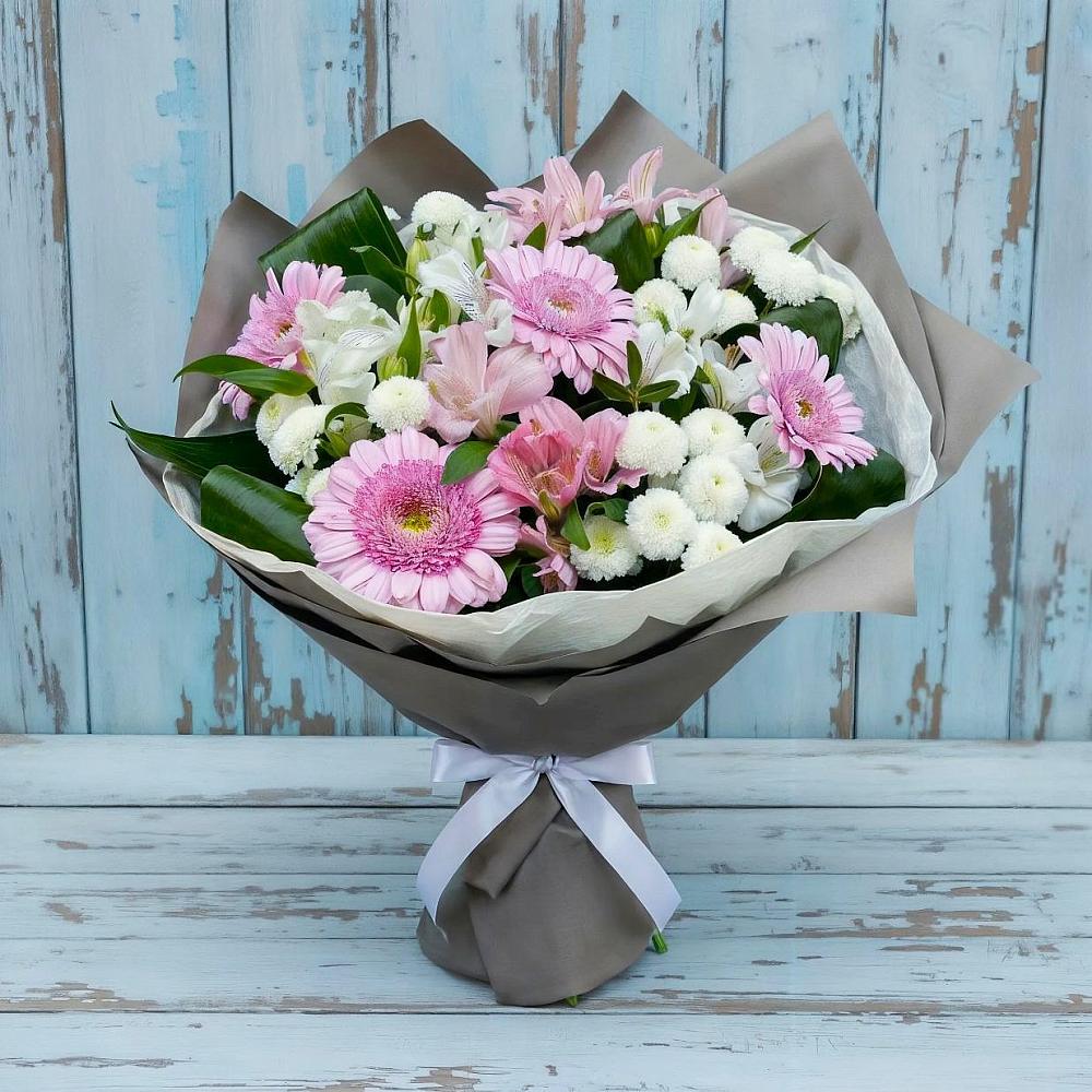 Букет цветов из: Герберы, Альстромерии и Хризантемы в Нахабино